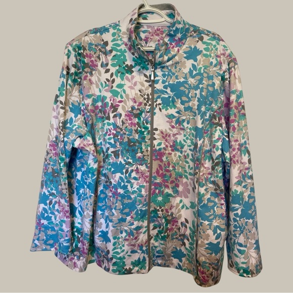 Plus Alison Daley Floral Full-Zip Size 3X - Picture 1 of 5